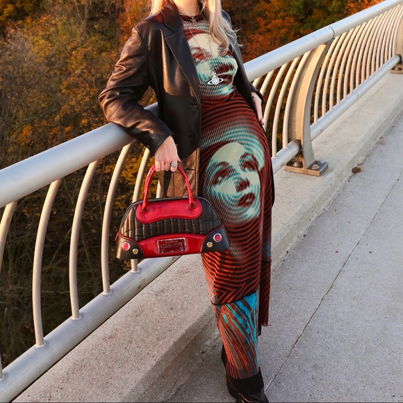 JEAN PAUL GAULTIER MARLENE DIETRICH SPIRAL TATTOO PRINT MESH MAXI SKIRT - Picture 5 of 5